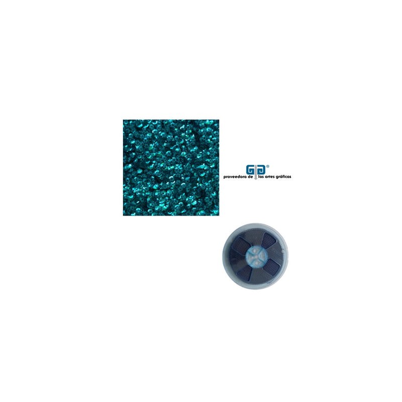ROLLO LENTEJUELA  REDONDA 25 MTS. C/ADHESIVO 5MM TURQUESA SUBLIMAR SUBLIMACION YTISPA