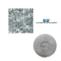 ROLLO LENTEJUELA  REDONDA 25 MTS. C/ADHESIVO 3MM PLATA SUBLIMAR SUBLIMACION YTISPA