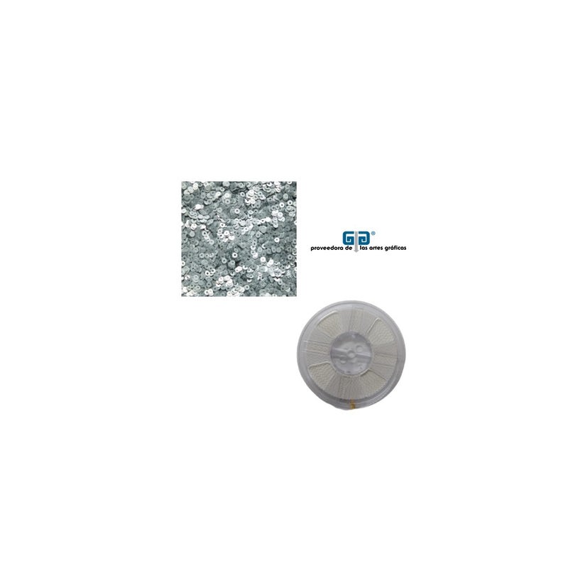 ROLLO LENTEJUELA  REDONDA 25 MTS. C/ADHESIVO 3MM PLATA SUBLIMAR SUBLIMACION YTISPA