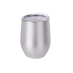 VASO VINERO GLITTER 350 ML PLATA PARA SUBLIMAR 12 OZ SUBLIMACION ENCOGRAPHICS