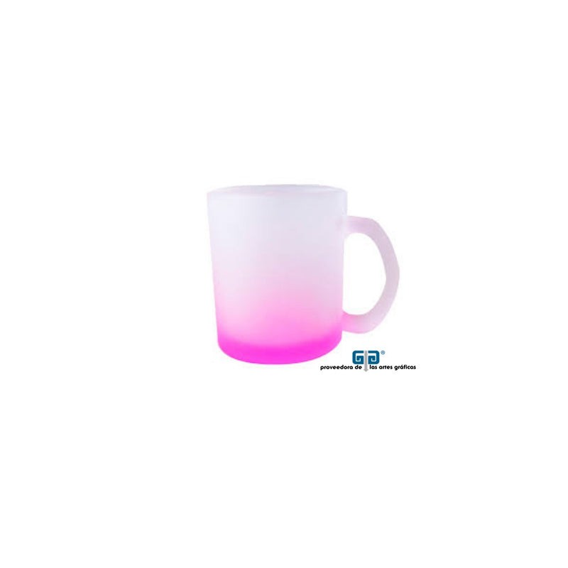 TAZA VIDRIO GLASEADO ESMERILADO ROSA 11 OZ PARA SUBLIMAR 325 ML SUBLIMACION ENCOGRAPHICS