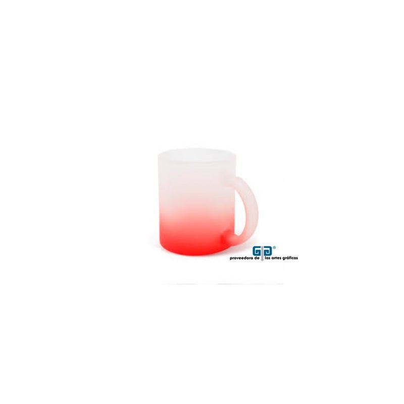 TAZA VIDRIO GLASEADO ESMERILADO ROJA 11 OZ PARA SUBLIMAR 325 ML SUBLIMACION ENCOGRAPHICS