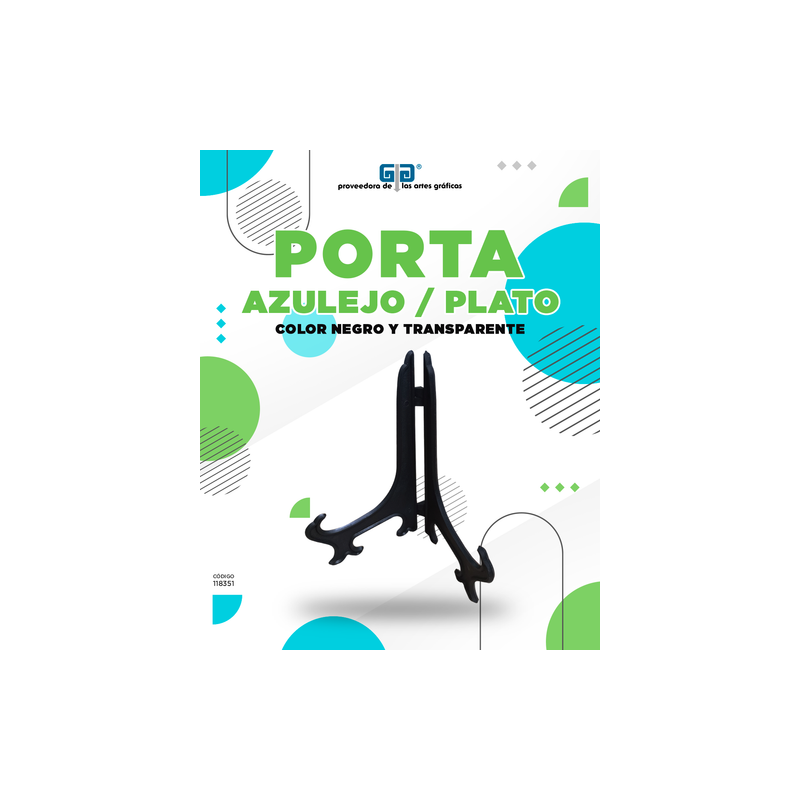 PORTA AZULEJO O PORTA PLATO COLOR NEGRO ENCOGRAPHICS