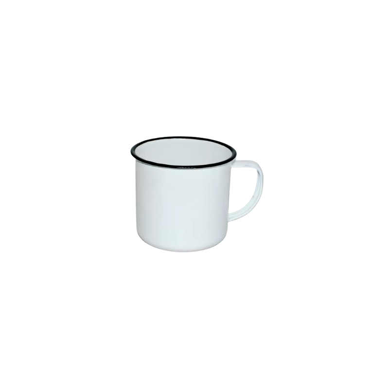 TAZA PELTRE BLANCA ORILLA NEGRA 10 OZ ASA BLANCA PARA SUBLIMAR 290 ML SUBLIMACION ENCOGRAPHICS