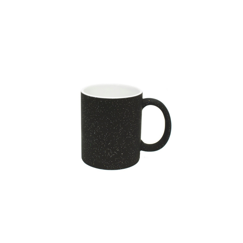 TAZA MAGICA GLITTER NEGRA 11 OZ PARA SUBLIMAR 325 ML SUBLIMACION ENCOGRAPHICS