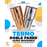 TERMO DOBLE PARED ACERO INOXIDABLE  PLATAESPEJO C/TAPA FR CAL 870ML