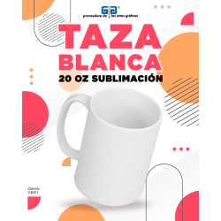 TAZA BLANCA 20 OZ PARA SUBLIMAR 590 ML SUBLIMACION ENCOGRAPHICS