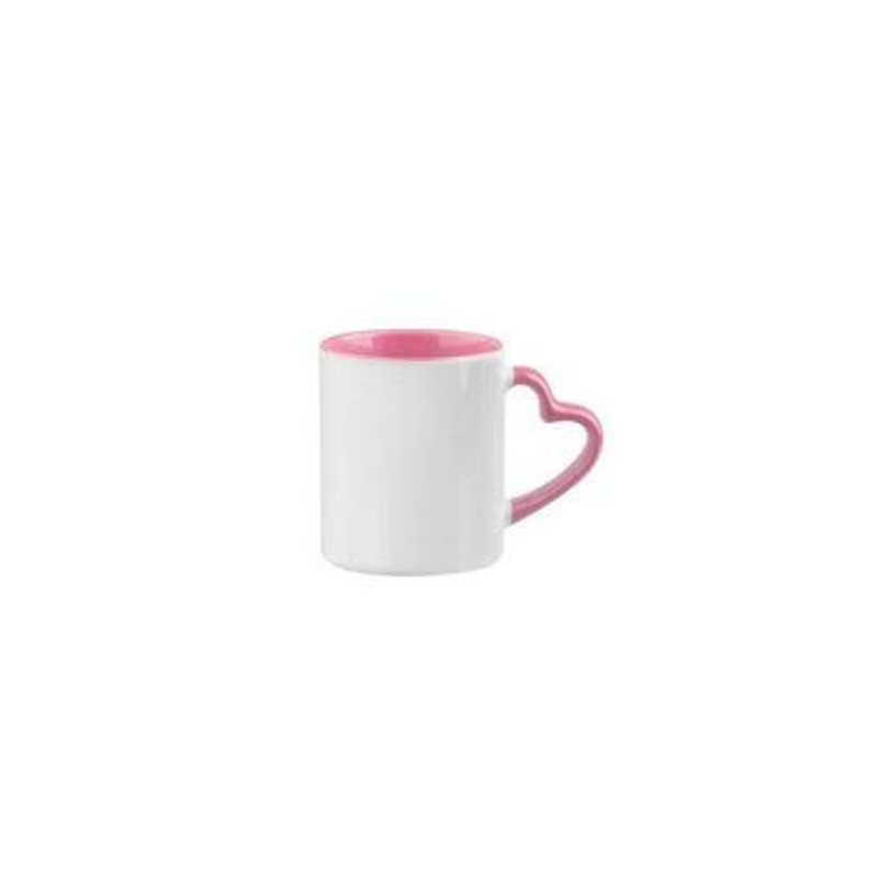 TAZA BLANCA 11 OZ ASA CORAZON INTERIOR ROSA PARA SUBLIMAR 325 ML SUBLIMACION ENCOGRAPHICS