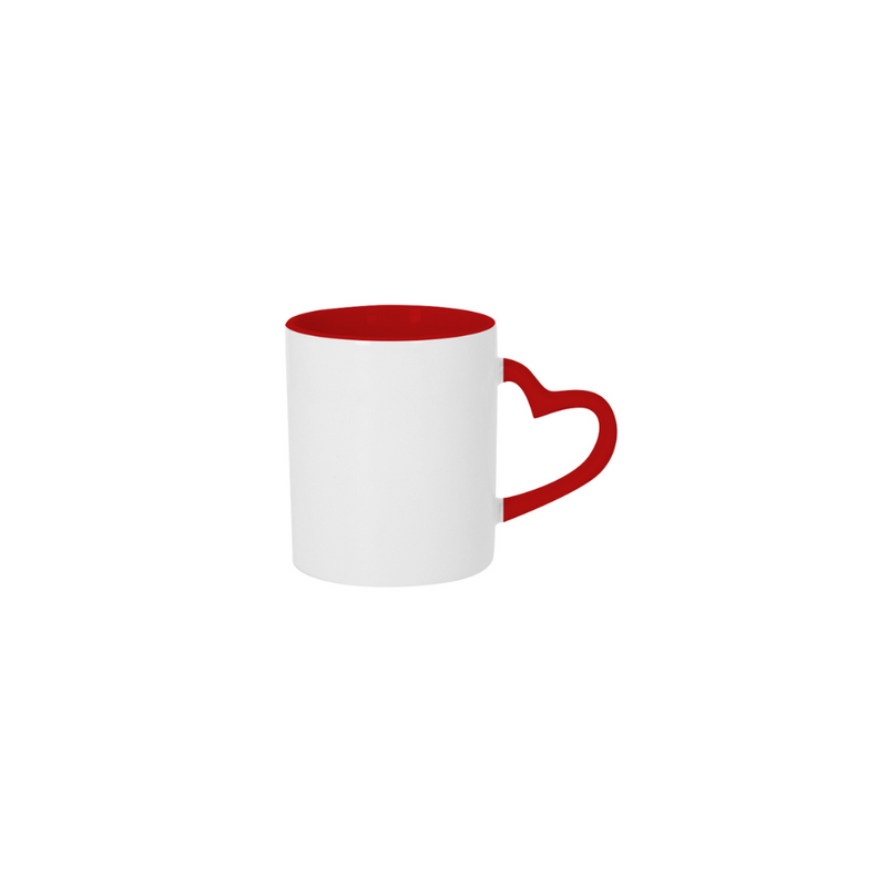 TAZA BLANCA 11 OZ ASA CORAZON INTERIOR ROJO PARA SUBLIMAR 325 ML SUBLIMACION ENCOGRAPHICS