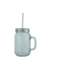 TARRO CRISTAL TRANSPARENTE MASON CON POPOTE 15 OZ PARA SUBLIMAR 443 ML SUBLIMACION ENCOGRAPHICS