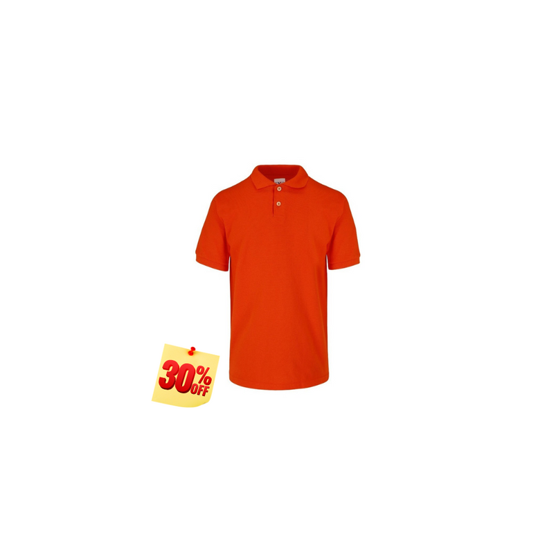 PLAYERA  POLO 50% POLIESTER, 50% ALGODON/PREM 230GR HOMBRE NARANJA TALLA M YTISPA