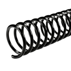 ESPIRAL PLASTICO 15 MM	COLOR NEGRO	5/8"	PULGADAS	CAPACIDAD PARA	135	HOJAS	PAQUETE CON 25 TIRAS DE ESPIRALES	PASO 4:1, 4 PERFORAC