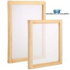 MARCO DE MADERA TENSADO MALLA BLANCA 50X60 CMS 90 PUNTOS POR Cm2