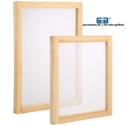 MARCO DE MADERA TENSADO MALLA BLANCA 40X50 CMS 55 PUNTOS POR Cm2