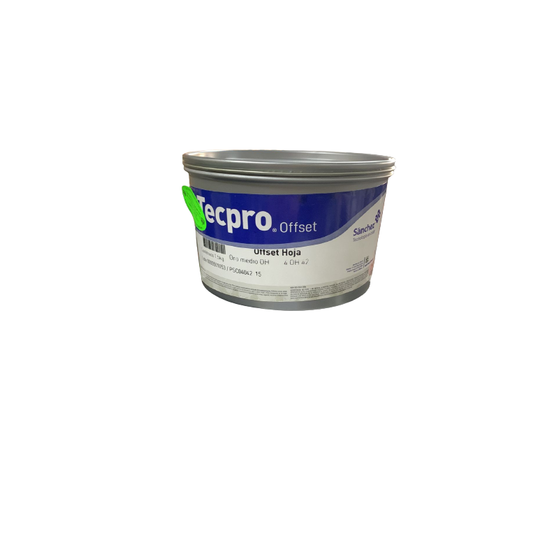 TINTA PARA PRENSA OFFSET COLOR	ORO MEDIO CLAVE 4 OH 42 CONTENIDO 1.5 KG MARCA	TECPRO SANCHEZ	PRODUCCION EN MEXICO