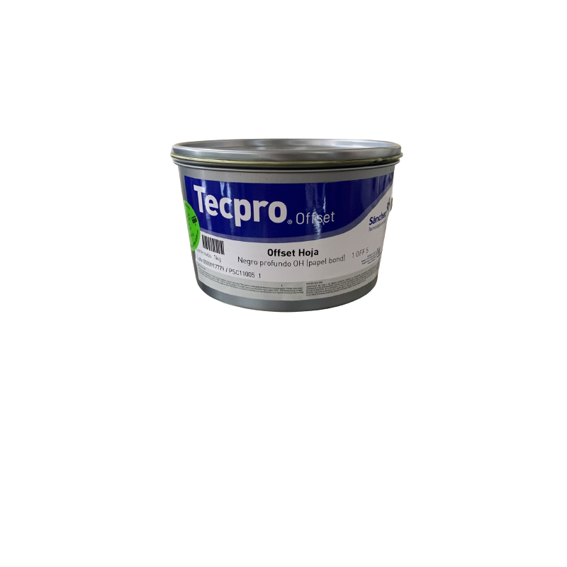 TINTA PARA PRENSA OFFSET COLOR	NEGRO PROFUNDO CLAVE 1 OFF 5 CONTENIDO 1 KG	MARCA	TECPRO SANCHEZ	PRODUCCION EN MEXICO