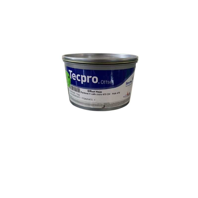 TINTA PARA PRENSA OFFSET COLOR	CAFÉ CLARO	CLAVE PAN 470 CONTENIDO 1 KG MARCA	TECPRO SANCHEZ	PRODUCCION EN MEXICO