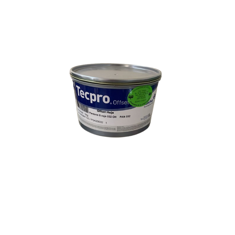 TINTA PARA PRENSA OFFSET COLOR	ROJO CLAVE PAN 032 CONTENIDO 1 KG MARCA	TECPRO SANCHEZ	PRODUCCION EN MEXICO
