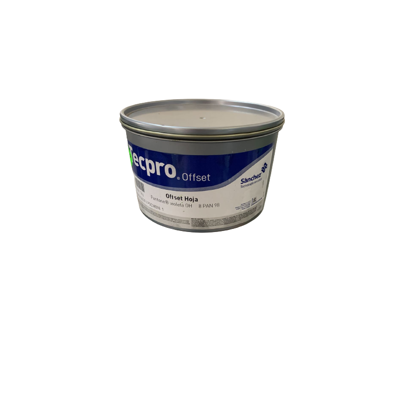 TINTA PARA PRENSA OFFSET COLOR	VIOLETA	CLAVE 8 PAN 98 CONTENIDO 1 KG MARCA	TECPRO SANCHEZ	PRODUCCION EN MEXICO