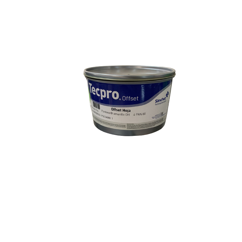 TINTA PARA PRENSA OFFSET COLOR	AMARILLO  CLAVE	4 PAN 80 CONTENIDO 1 KG	MARCA	TECPRO SANCHEZ	PRODUCCION EN MEXICO