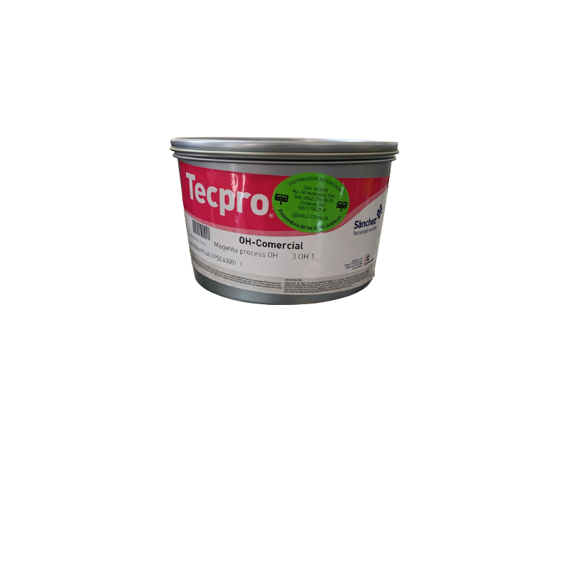 TINTA PARA PRENSA OFFSET COLOR	MAGENTA PROCESS CLAVE	3 OH 1 CONTENIDO 1 KG MARCA	TECPRO SANCHEZ	PRODUCCION EN MEXICO