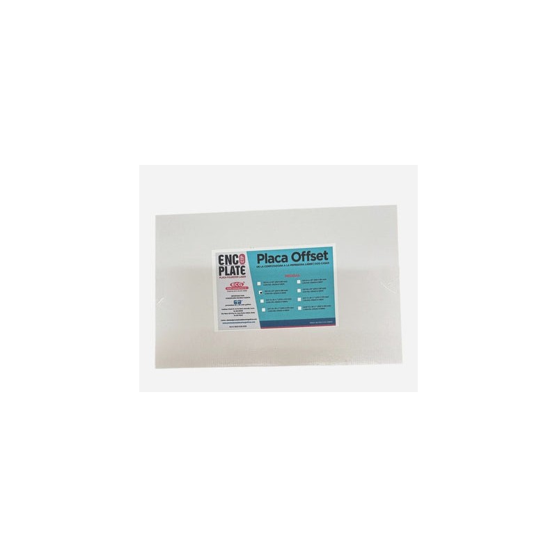 PLACA POLIESTER DOBLE CARA MEDIDA 25.4X38.1 CMS CON 100 HOJAS (10 x 15") SIN PERFORAR	MARCA	ENCO PLATE