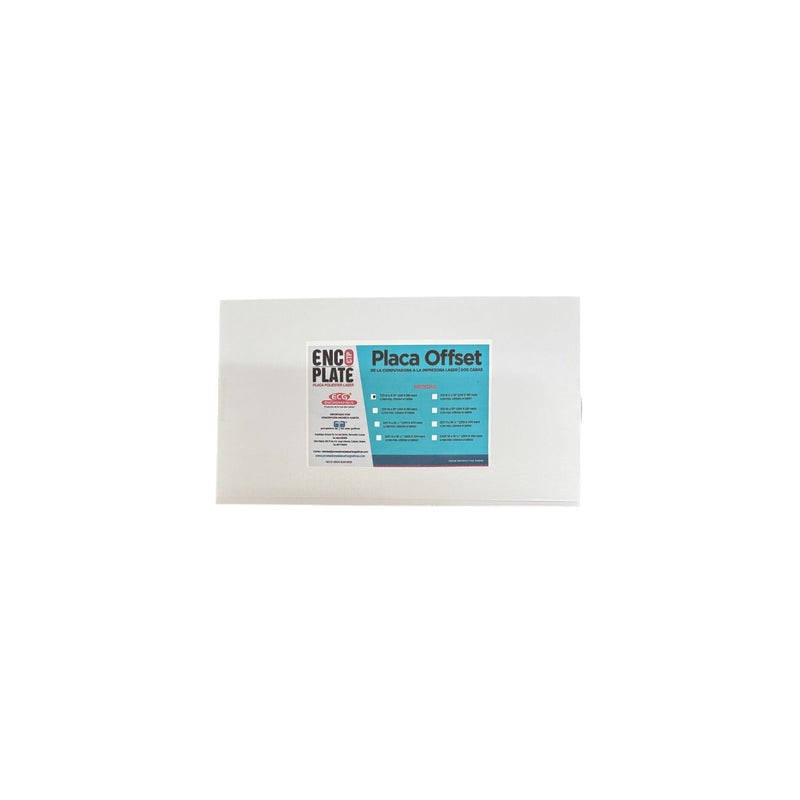 PLACA POLIESTER DOBLE CARA MEDIDA 219X381 CON 100 HOJAS  (8 5/8 x 15") SIN PERFORA  MARCA	ENCO PLATE