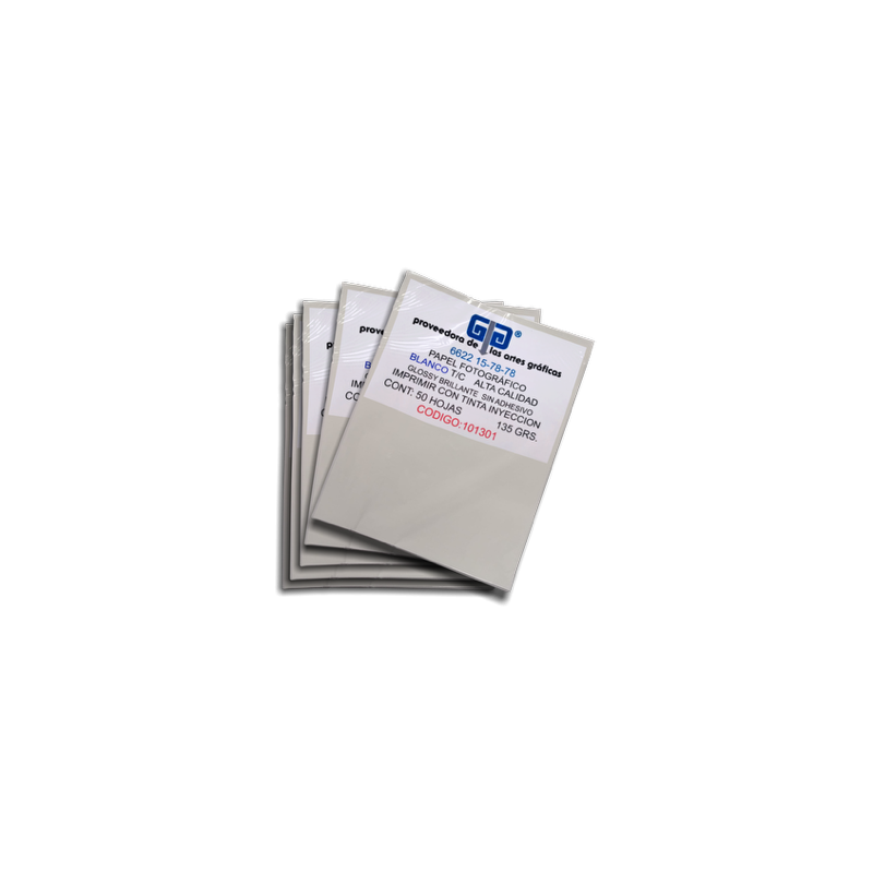 PAPEL FOTOGRAFICO SIN ADHESIVO CARTA COLOR BLANCO 135 GR CON 50 HOJAS