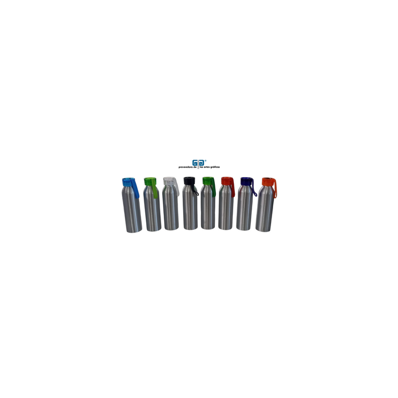 BOTELLA DE ALUMINIO PLATA PORTABLE DE 650 ML COLORES