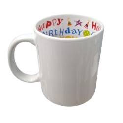 TAZA BLANCA HAPPY BIRTHDAY 11 OZ SUBLIMACION