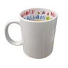 TAZA BLANCA HAPPY BIRTHDAY 11 OZ SUBLIMACION