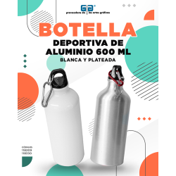 BOTELLA DE ALUMINIO DEPORTIVA 600 ML
