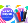 VASO CRUSH 20 OZ CON TAPA ROSCA Y POPOTE  VARIEDAD EN COLORES
