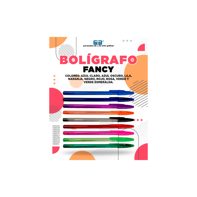 BOLIGRAFO O PLUMA FANCY COLORES