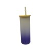 VASO VIDRIO ESMERILADO DEGRADADO AZUL OSCURO 17 OZ PARA SUBLIMAR