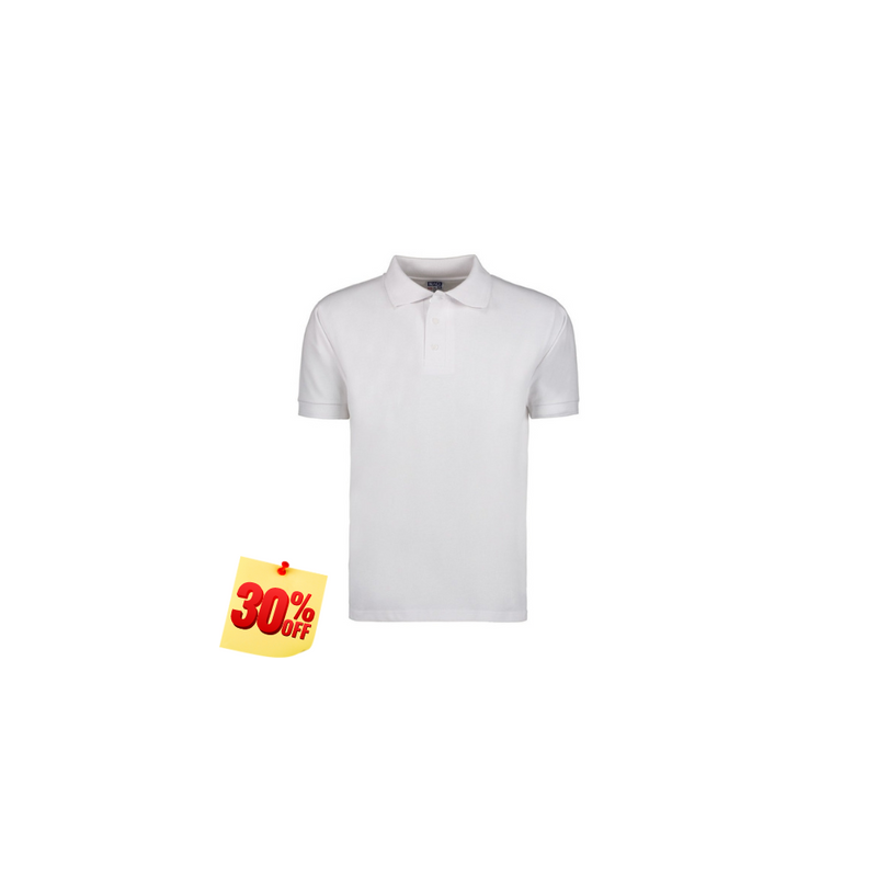 PLAYERA POLO 50% POLIESTER, 50% ALGODON/PREM 230GR HOMBRE BLANCA TALLA S YTISPA