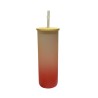 VASO VIDRIO ESMERILADO DEGRADADO ROJO 17 OZ PARA SUBLIMAR