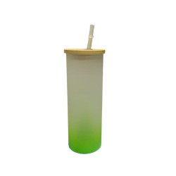 VASO VIDRIO ESMERILADO DEGRADADO VERDE 17 OZ PARA SUBLIMAR