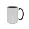 TAZA BLANCA INTERIOR Y ASA NEGRO 15 OZ