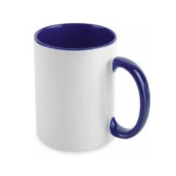 TAZA BLANCA INTERIOR Y ASSA AZUL OSCURO 15 OZ