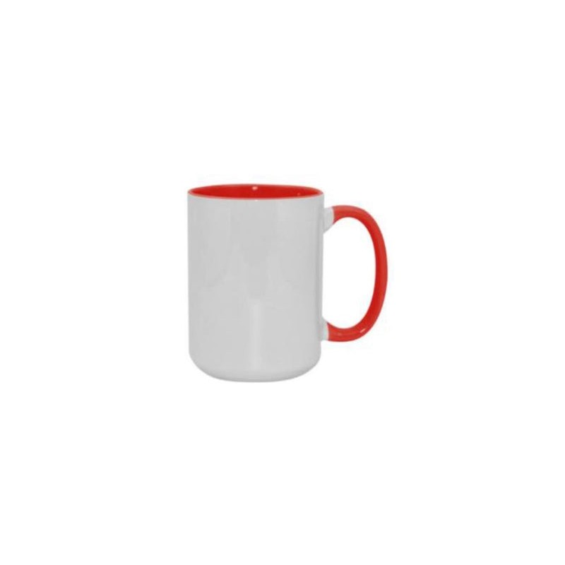 TAZA BLANCA INTERIOR Y ASSA ROJA 15 OZ