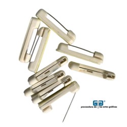 ALFILER PARA GAFETE CON ADHESIVO  COLOR BLANCO  50 PIEZAS BROCHE