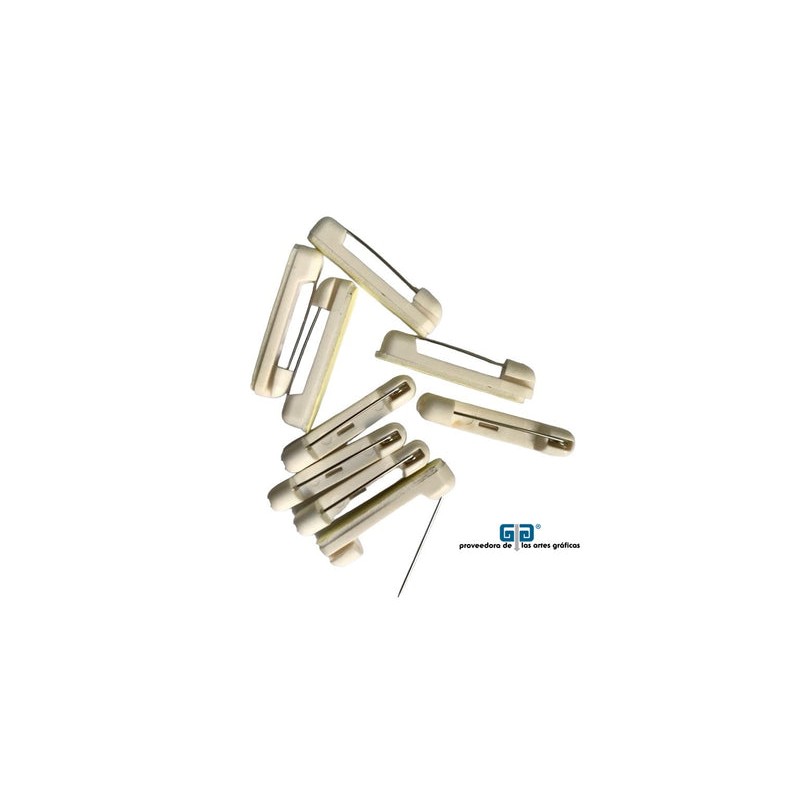 ALFILER PARA GAFETE CON ADHESIVO  COLOR BLANCO  50 PIEZAS BROCHE
