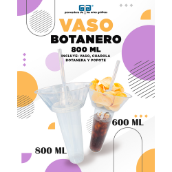 VASO BOTANERO CON POPOTE 800 ML