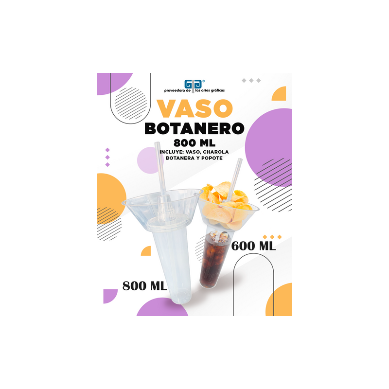 VASO BOTANERO CON POPOTE 800 ML
