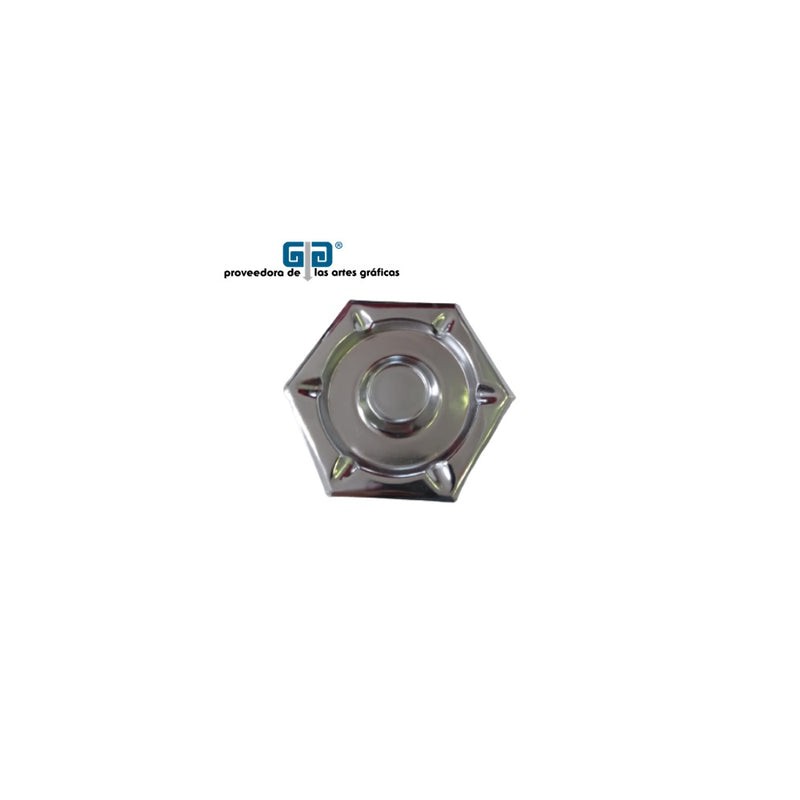 CENICERO CROMADO HEXAGONAL