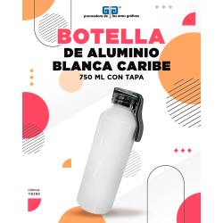 BOTELLA DE ALUMINIO BLANCA CARIBE PARA SUBLIMAR 750 ML SUBLIMACION