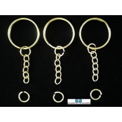 HERRAJE PARA LLAVERO CON 100 PIEZAS ESPIRAL DORADO